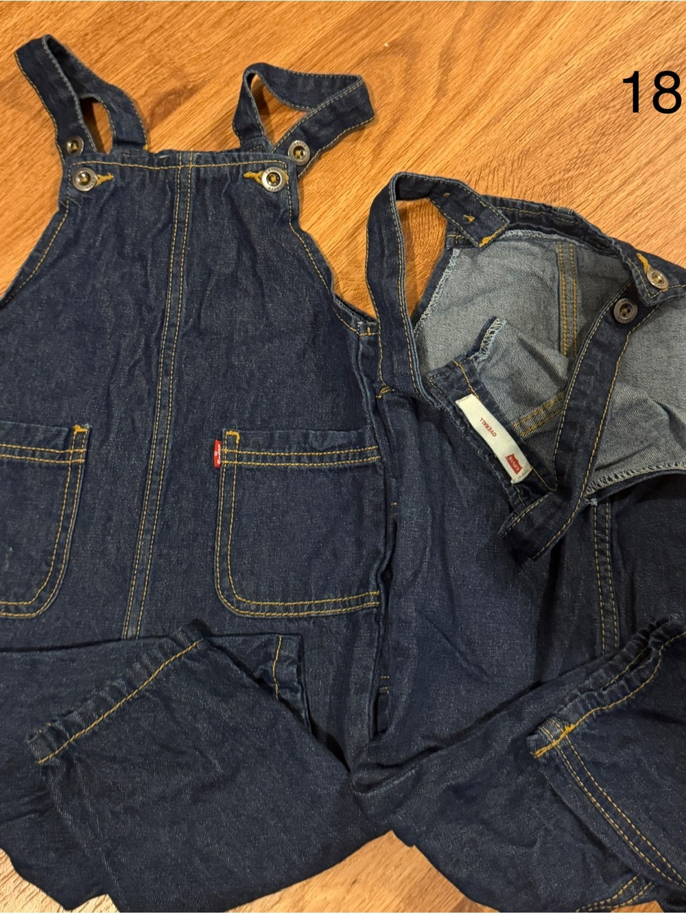 2 pairs Levi's Dark Blue Denim Overalls Romper for Kids